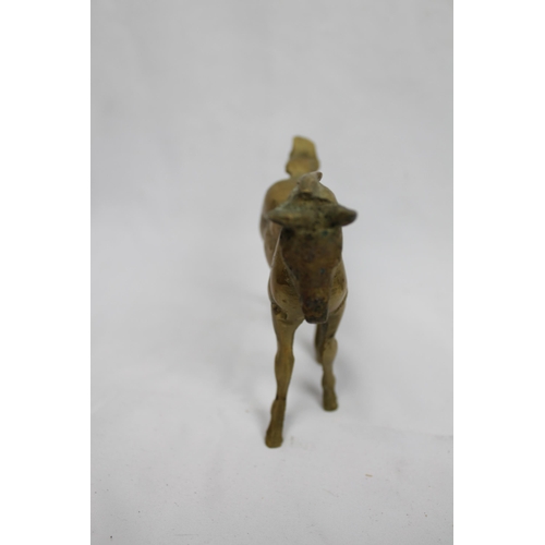 249 - Vintage Solid Heavy Brass Horse , 11 cm tall