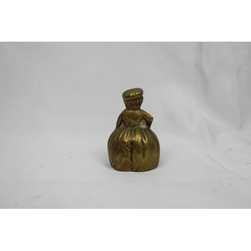 250 - Vintage Brass Dutch Boy Bell, Mini Bell , 5.5 cm