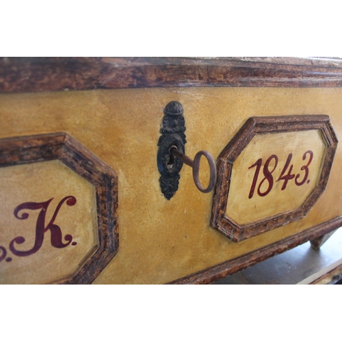 295 - Vintage Large Chest / Trunk with Key, 95 x 46 x 42cm