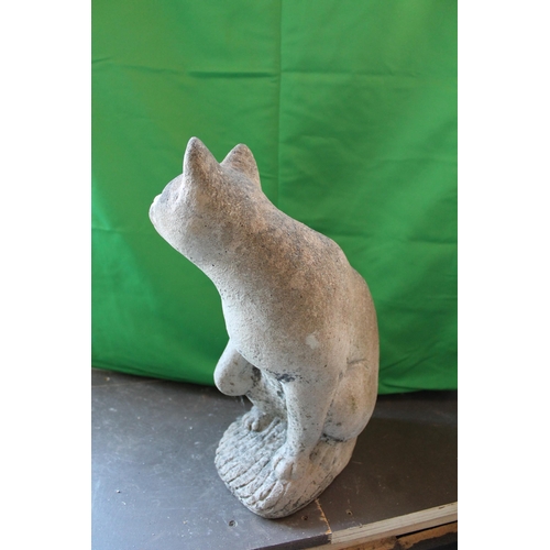 296 - Vintage Weathered Garden Cat Statue, cca 1940's, 40 cm tall