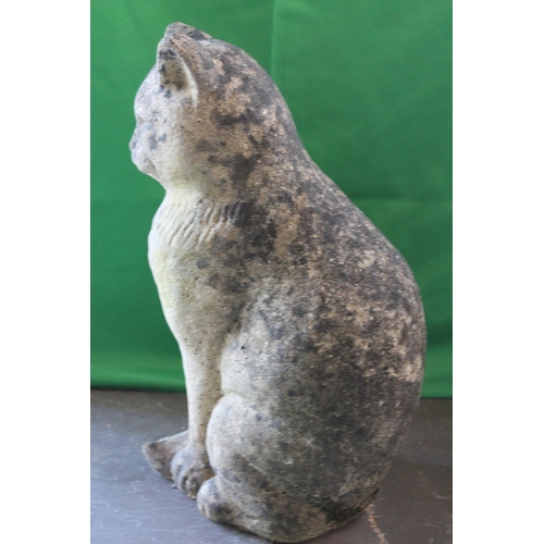 297 - Vintage Weathered Garden Cat Statue,cca 1940's, 36 cm tall