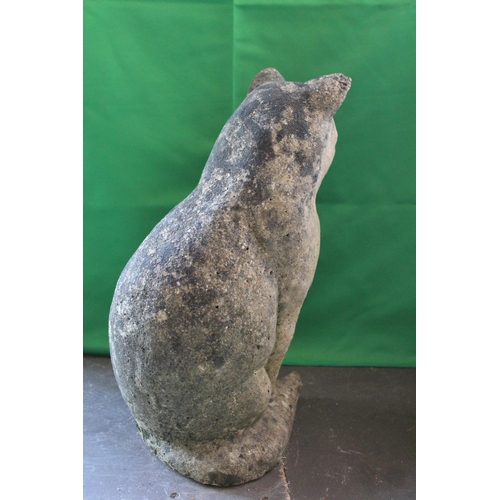 297 - Vintage Weathered Garden Cat Statue,cca 1940's, 36 cm tall