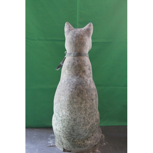 299 - 1940's Garden weathered cat statue, 52 cm tall