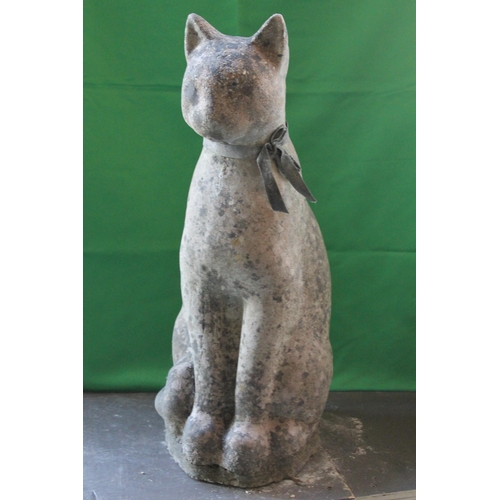 299 - 1940's Garden weathered cat statue, 52 cm tall