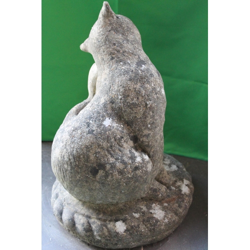 301 - 1940's weathered Cat garden Statue  42 cm tall