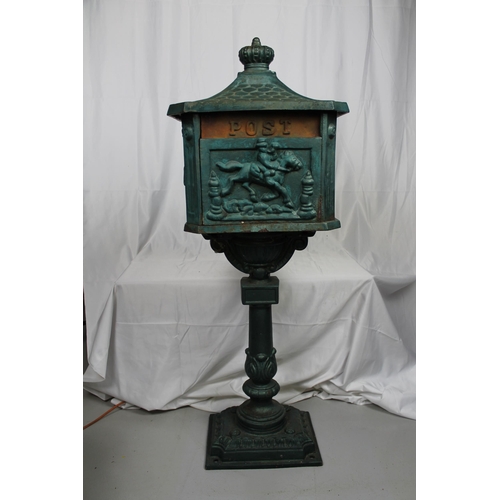 304 - Vintage Victorian Mailbox, Cast Iron , Ready to Use, 110 cm tall , Solid and Heavy piece