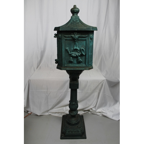 304 - Vintage Victorian Mailbox, Cast Iron , Ready to Use, 110 cm tall , Solid and Heavy piece