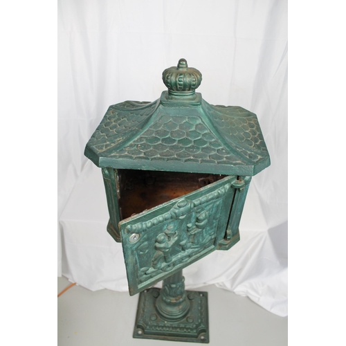 304 - Vintage Victorian Mailbox, Cast Iron , Ready to Use, 110 cm tall , Solid and Heavy piece