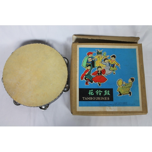 312 - Vintage Tambourine Made in the People's Republic of China , with Box in mint condition,