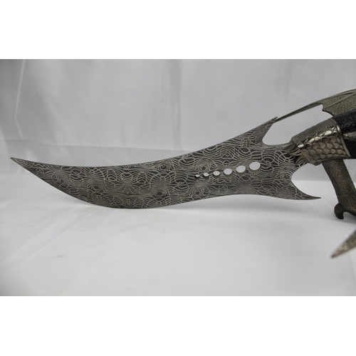 318 - Large Dragon Metal Knife, Very Sharp Blade , Solid Condition 50cm Long