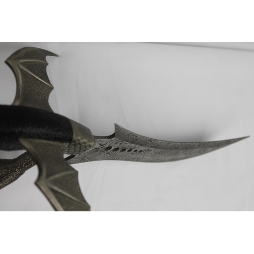 318 - Large Dragon Metal Knife, Very Sharp Blade , Solid Condition 50cm Long