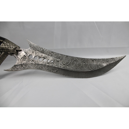 318 - Large Dragon Metal Knife, Very Sharp Blade , Solid Condition 50cm Long