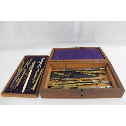 319 - 19th Century Walnut Cased Set of Drawing Instruments