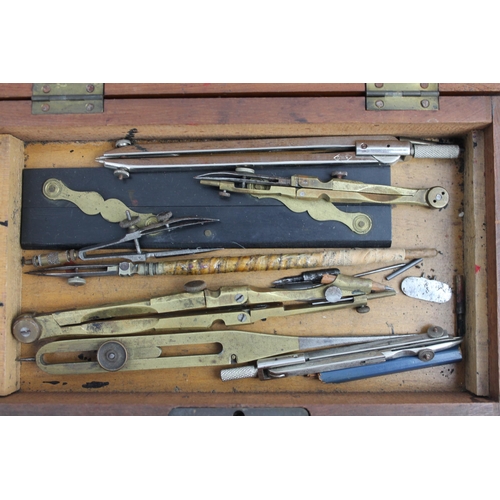 319 - 19th Century Walnut Cased Set of Drawing Instruments