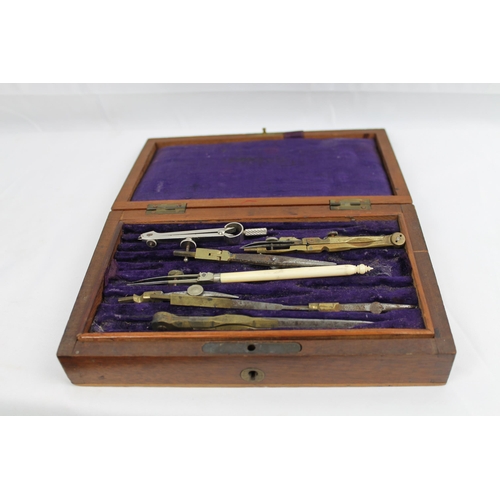 319 - 19th Century Walnut Cased Set of Drawing Instruments