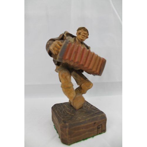 330 - Vintage Wooden, Hand Carved Figurine , 16 cm tall