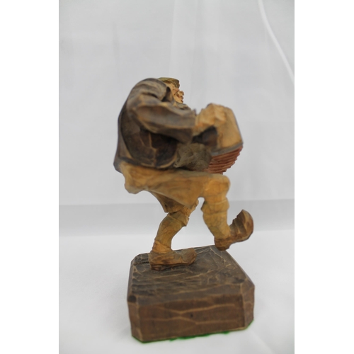 330 - Vintage Wooden, Hand Carved Figurine , 16 cm tall