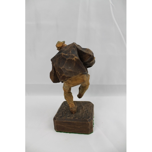 330 - Vintage Wooden, Hand Carved Figurine , 16 cm tall