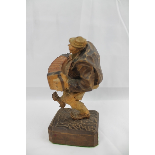 330 - Vintage Wooden, Hand Carved Figurine , 16 cm tall