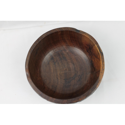 34 - Hand Carved Wooden African Bowl, 16 cm in diameter