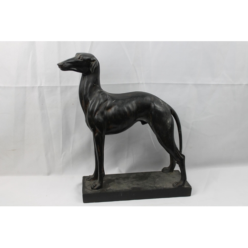 94 - Large Burgess, Elegant Standing Greyhound Dog Statue , 32 X 24cm