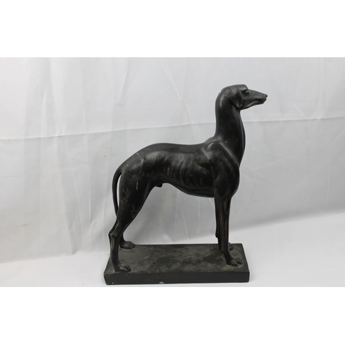 94 - Large Burgess, Elegant Standing Greyhound Dog Statue , 32 X 24cm