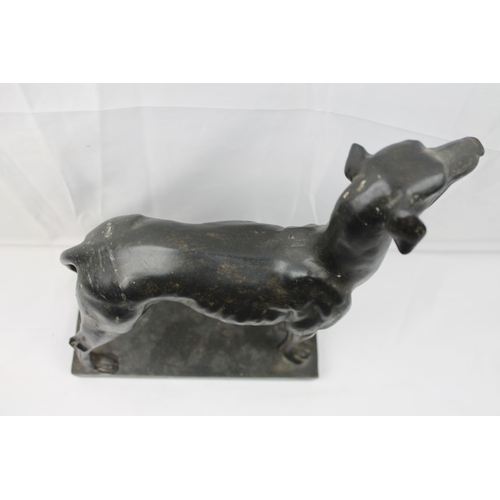 94 - Large Burgess, Elegant Standing Greyhound Dog Statue , 32 X 24cm