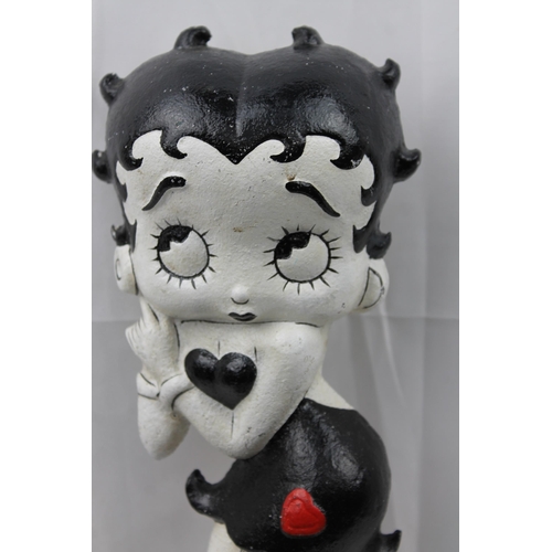 97 - Betty Boop, Large  Hand Painted Cast Iron Doorstop, 37 cm tall