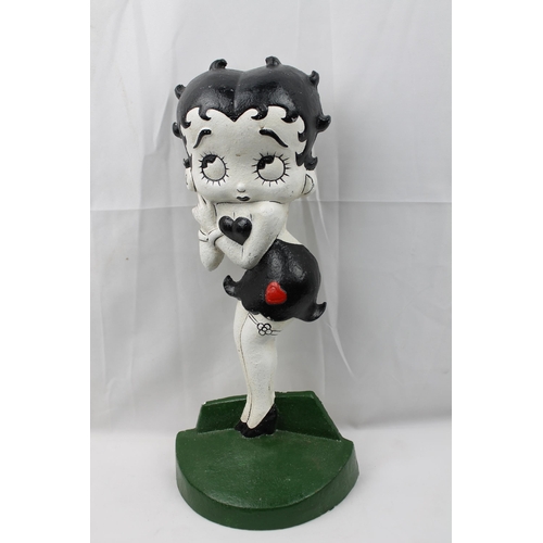 97 - Betty Boop, Large  Hand Painted Cast Iron Doorstop, 37 cm tall