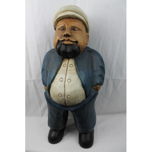 98 - Vintage Large Hand Carved Wooden Sea Captain , 54 cm tall