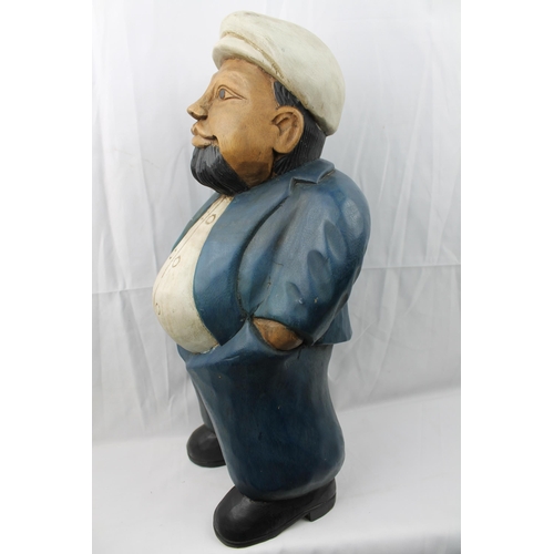 98 - Vintage Large Hand Carved Wooden Sea Captain , 54 cm tall