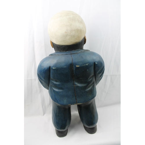 98 - Vintage Large Hand Carved Wooden Sea Captain , 54 cm tall