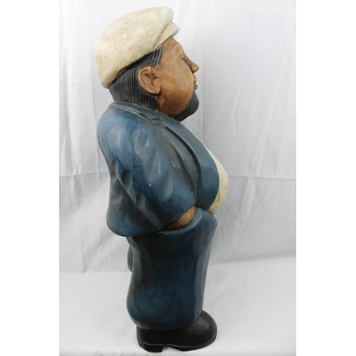 98 - Vintage Large Hand Carved Wooden Sea Captain , 54 cm tall