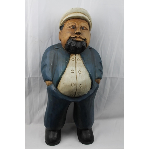 98 - Vintage Large Hand Carved Wooden Sea Captain , 54 cm tall