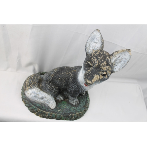 99 - Sitting Fox Garden Statue, 30 cm tall