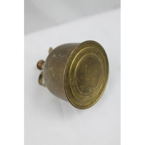 346 - Vintage Sanyei Brass Oil Can, 12cm tall