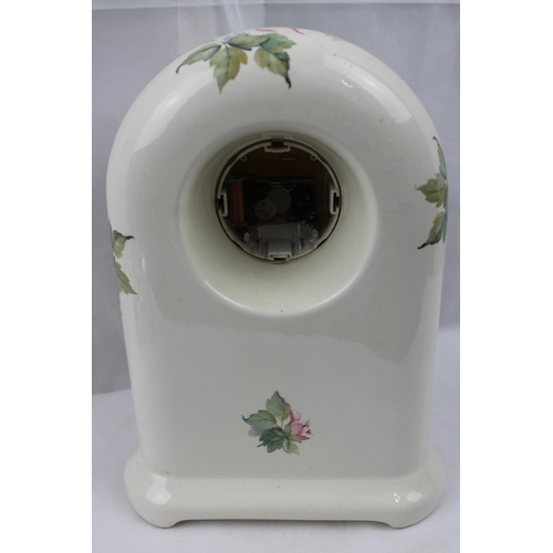 351 - Large Emperor Porcelain Mantle Clock , Quartz, 24 X 16 cm