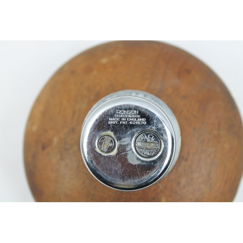 382 - Vintage Ronson Wooden Lighter, 12 cm in diameter