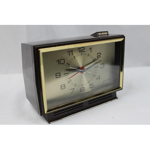 398 - Seth Thomas, Alarm Clock, Baxter, Browm, Perfect Working Condition,