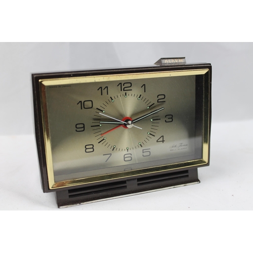 398 - Seth Thomas, Alarm Clock, Baxter, Browm, Perfect Working Condition,