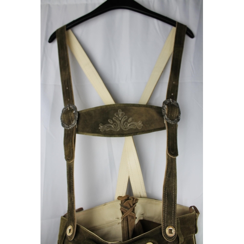 409 - Genuine Leather, German , Bavarian Lederhosen, size 46 eu