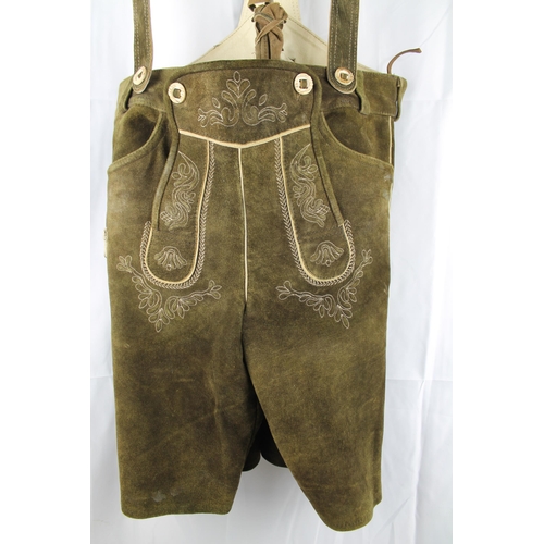 409 - Genuine Leather, German , Bavarian Lederhosen, size 46 eu