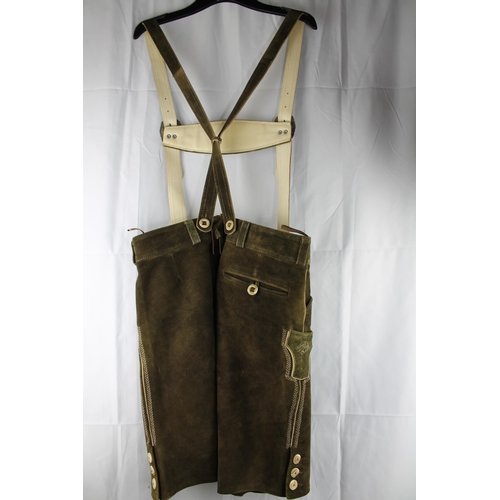 409 - Genuine Leather, German , Bavarian Lederhosen, size 46 eu