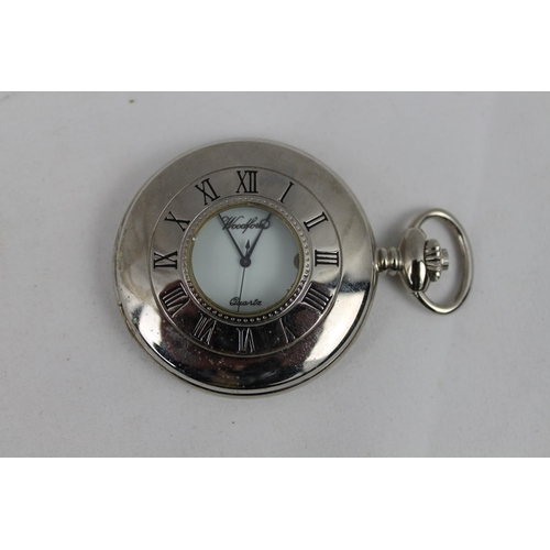 418 - Woodford Pocket Watch with Date in mint condition, 5 cm in diameter