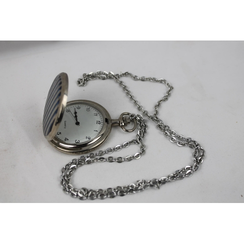 421 - 2007 Advance Quartz Pocket Watch with a Chain, 4.5 cm in diameter