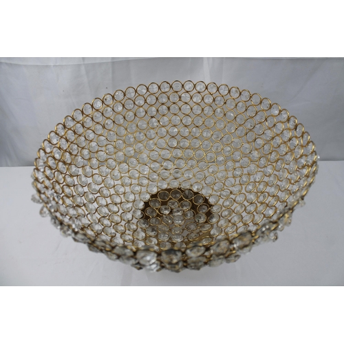 431 - Large European Luxury Crystal Glass Fruit Bowl, 18 cm tall, 30 cm in diameter