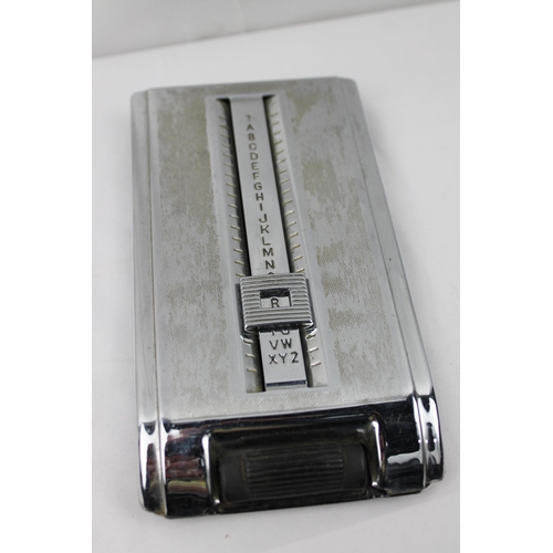 434 - Vintage Chrome Phone Organiser / Book , 17 X 9.5 cm