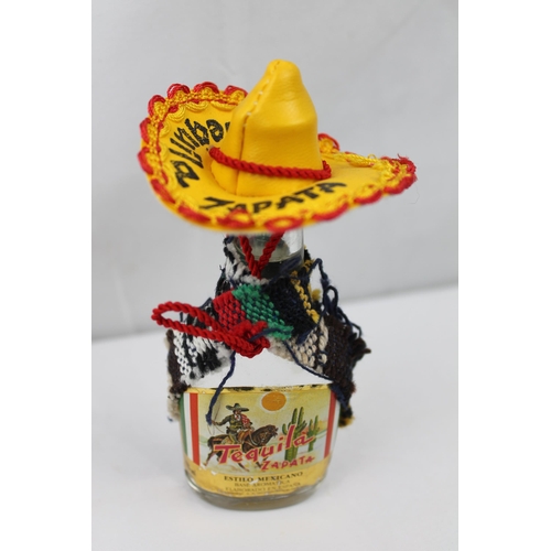 437 - Vintage Tequila Zapata Bottle, mint condition, 13 cm tall