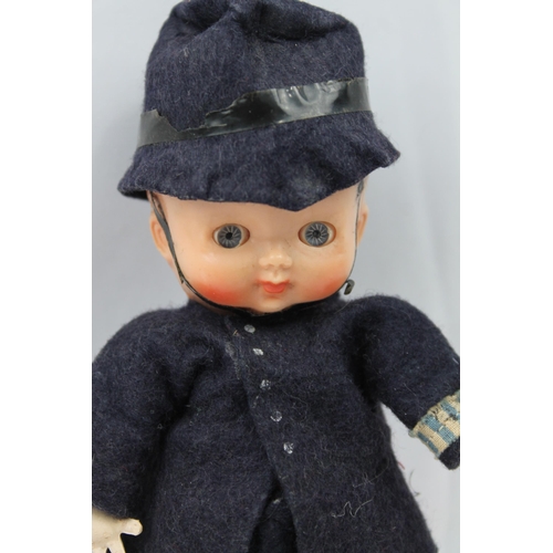 443 - Vintage London Baby Policeman Doll, 19 cm tall