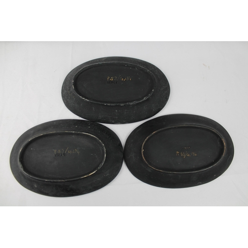 457 - Three Vintage Hand Made Italy Coal Terracotta Trays, 17 cm